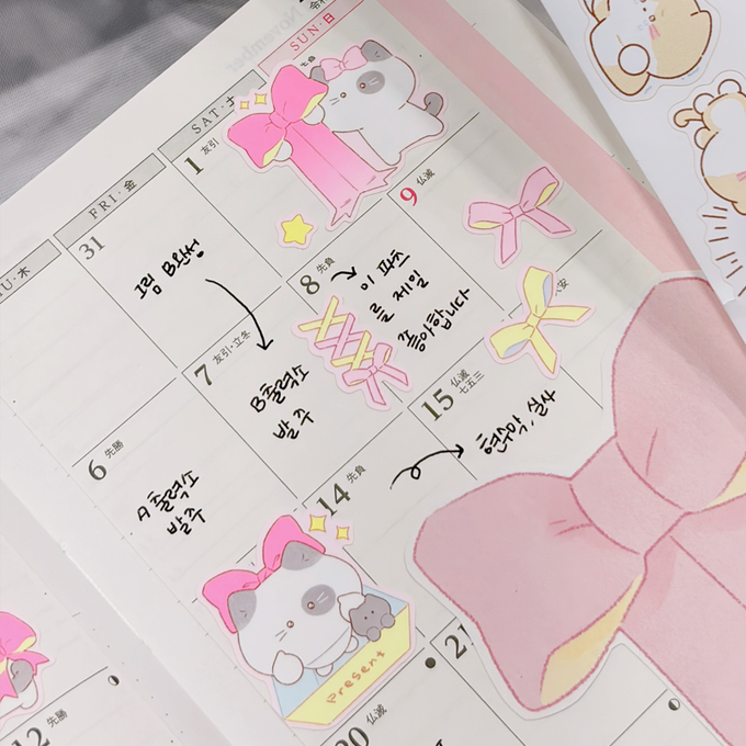 Momo Jibsa Shining Ribbon Seal Stickers