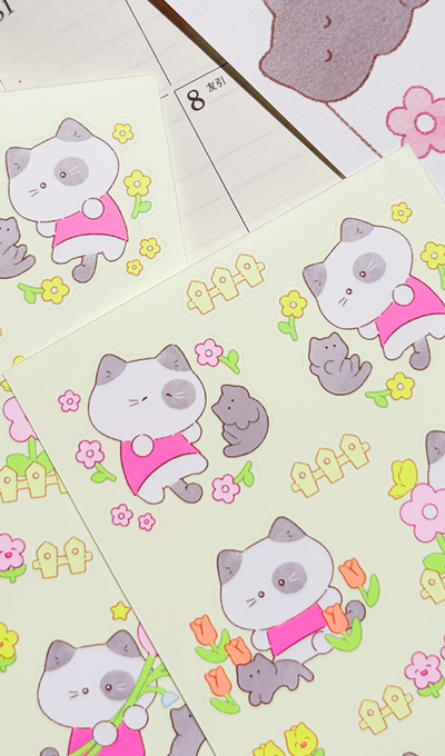 Momo Master Sparkling Flower Seal Sticker