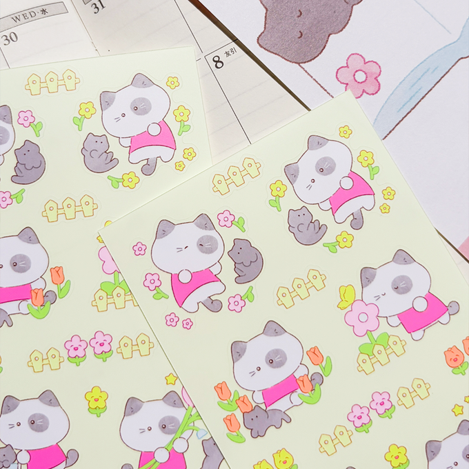 Momo Master Sparkling Flower Seal Sticker
