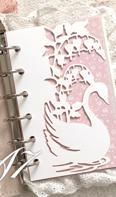 Sweet Lily Swan Lake Shaped Notepaper A7