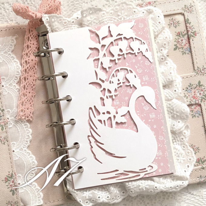Sweet Lily Swan Lake Shaped Notepaper A7