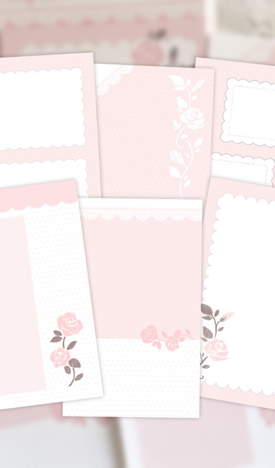 Sweetly Lily Rosy Love Background Long Mocho Paper Pack