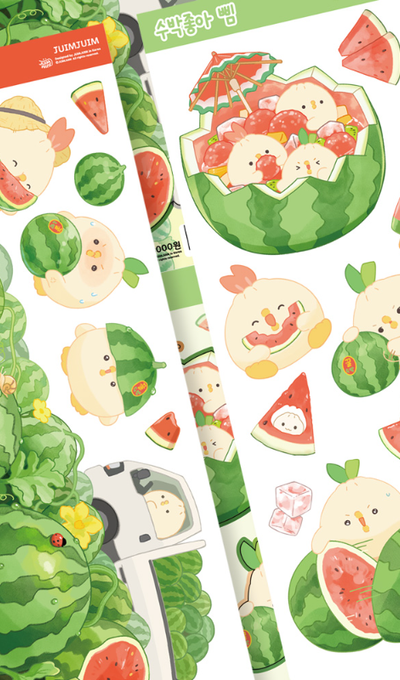 Juwim Juwim Watermelon and Frog Sticker 2 Types