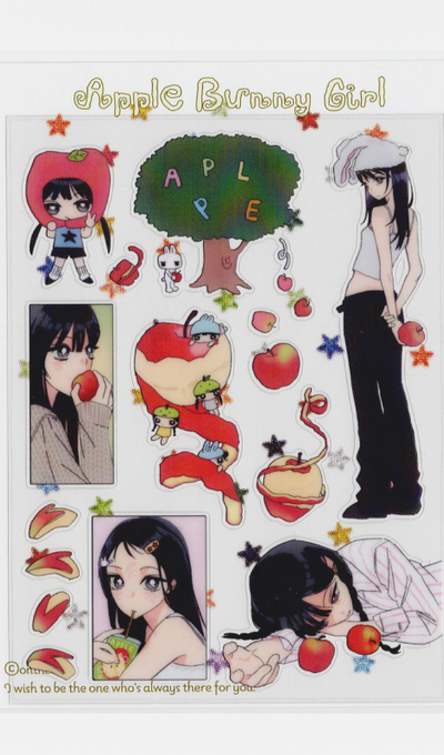 On the New Apple Rabbit Girl Sticker