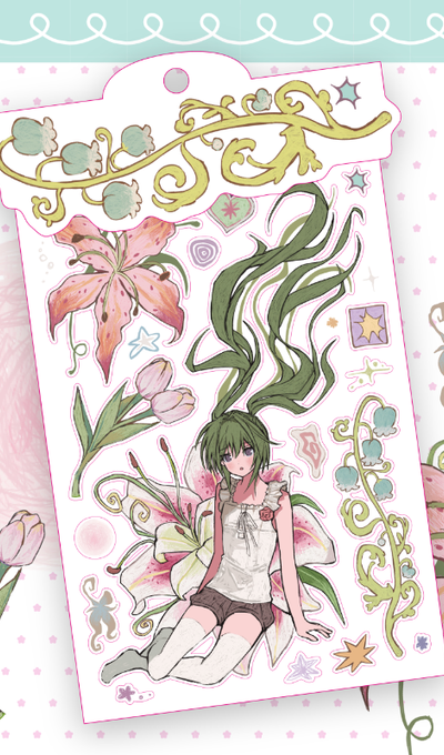 Kim Burok with Flowers Sticker