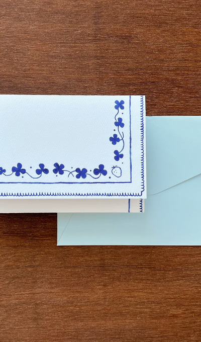 Fremong Vintage Handkerchief Letter Paper Blue