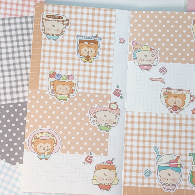 Sofu Check Dot Star Background Matte Sticker Pack