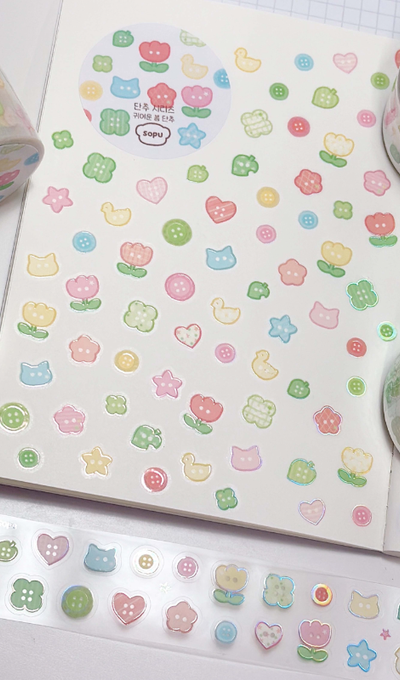 Soupu Cute Spring Button Kiss-Cut Tape