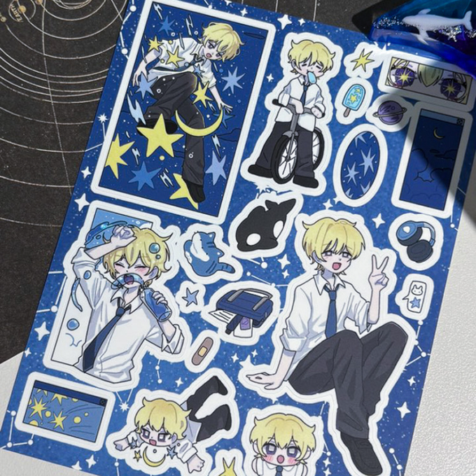 Mongmong Spechu Starlight Reflecting the Ocean Sticker