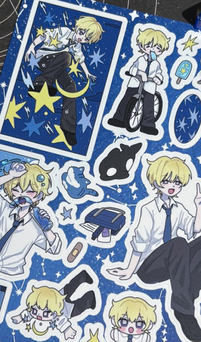 Mongmong Spechu Starlight Reflecting the Ocean Sticker