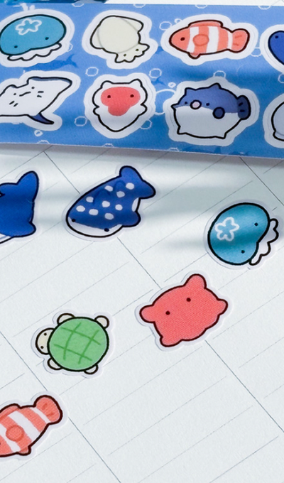 Monmongsbechu Soft Sea Friends Kiss-Cut Deco Tape