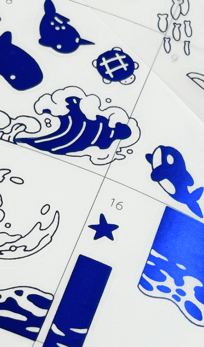 Mongmong's Flavor Blue Wave Kiss-Cut Masking Tape