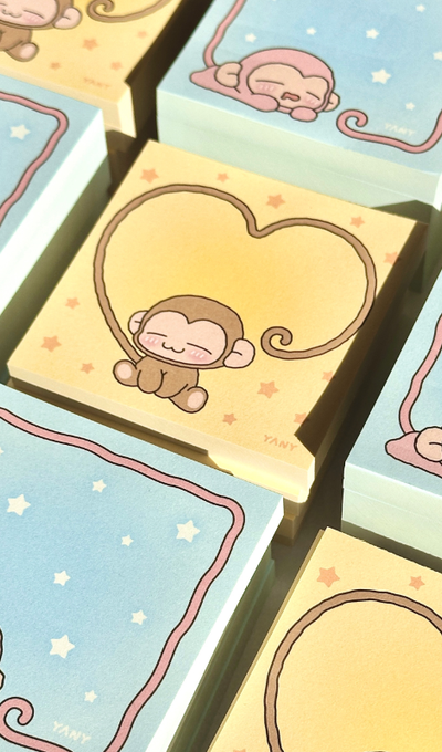 Yani Studio Monkey Memo Pad 2 Types