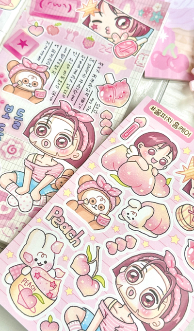 Yani Studio Honey Peach Home Care Sticker