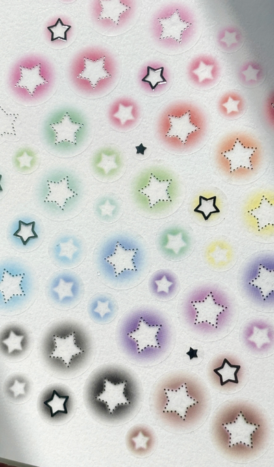 The Glint Of Blur Star Candy Silver Foil Kiss-Cut Tape