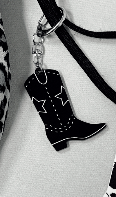We Are The Ping Western Boots Keyring - Black