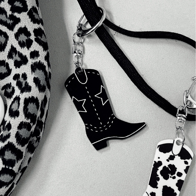 We Are The Ping Western Boots Keyring - Black