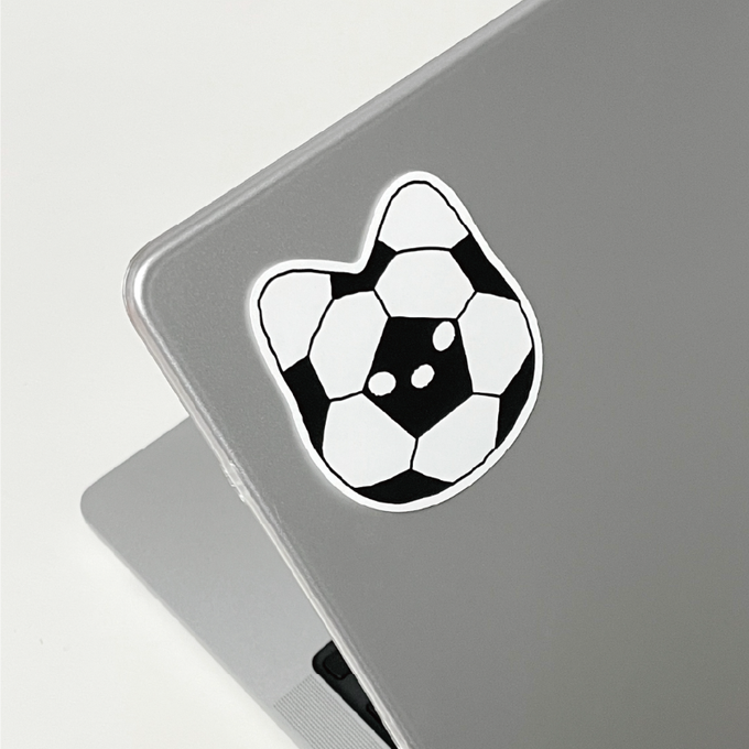 We Are The Pengs Soccer Ball Meow Removable Piece Sticker
