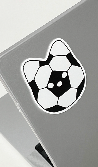 We Are The Pengs Soccer Ball Meow Removable Piece Sticker
