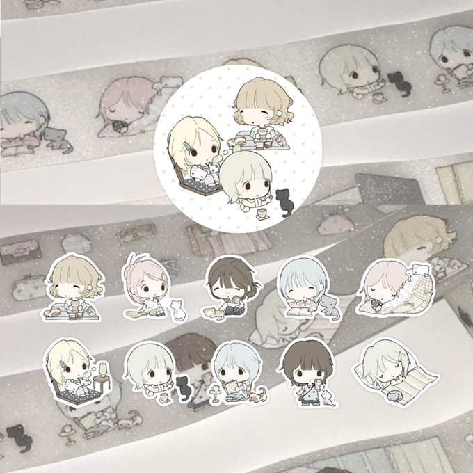 Sosohihi Girl's Daily Life with Cat Kiss-Cut Tape