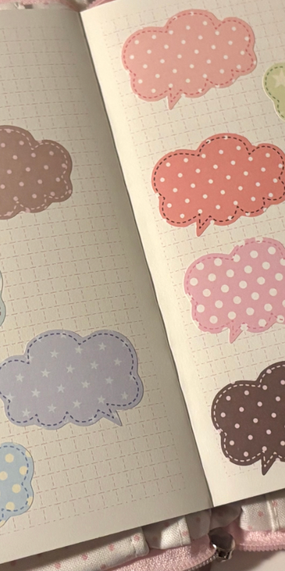 Happy Strapped Fluffy Shop Cloud Speech Bubble Matte Paper Sticker