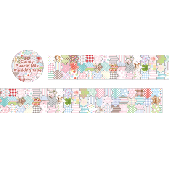 Pearl Button Candy Puzzle Mix Silver Foil Masking Tape