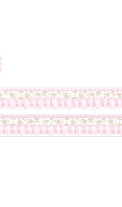 Pearly Button Romantic Pink Frill Masking Tape