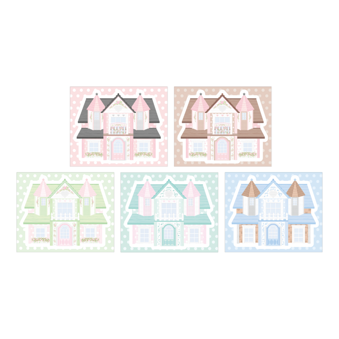 Purl Button Little Doll House Kraft Paper Sticker Pack