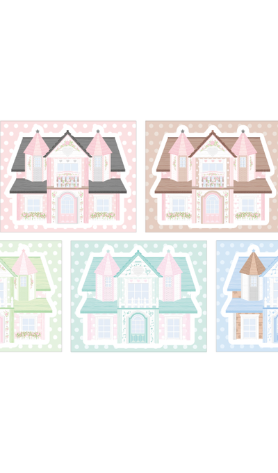 Purl Button Little Doll House Kraft Paper Sticker Pack