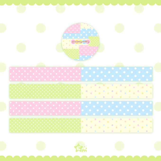 Creamy Milky Dot Pattern Masking Tape