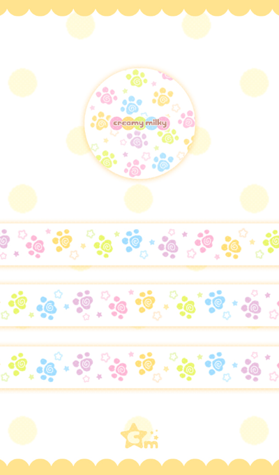 Creamy Milky Rainbow Paw Pad Masking Tape