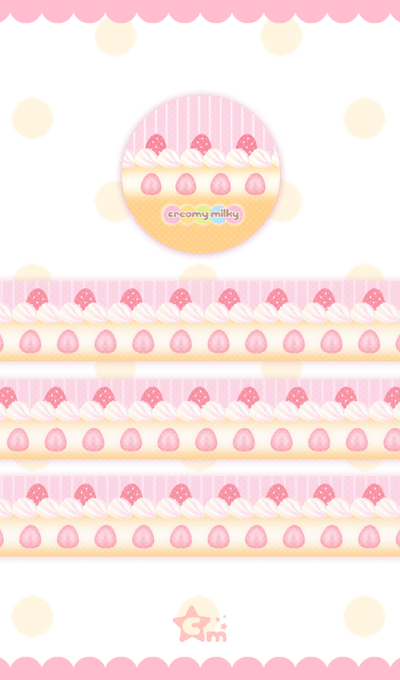 Creamy Milky Strawberry Chiffon Cake Masking Tape