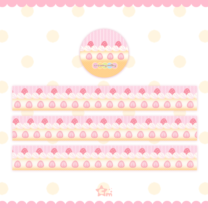 Creamy Milky Strawberry Chiffon Cake Masking Tape