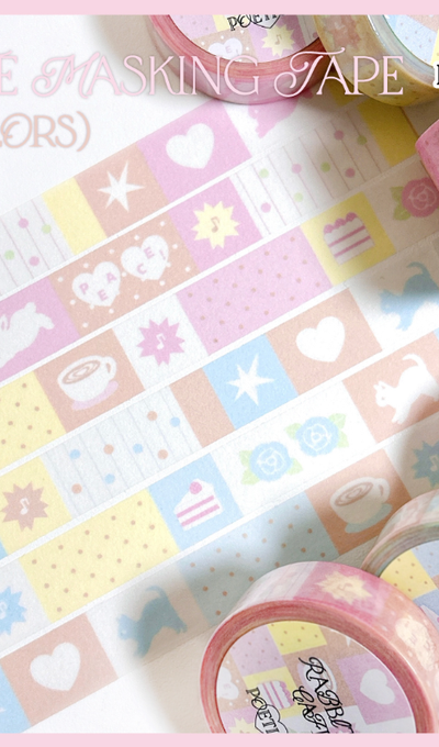 Poetico Cafe Pattern Masking Tape 2type