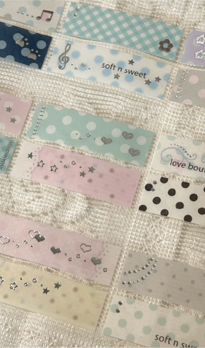 Way2Fetch Soft&Sweet Masking Block Silver Foil Kiss-Cut Tape 3type