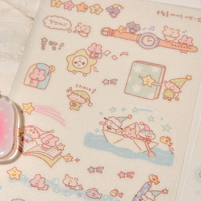 HeartShip Studio Time for Adventure Glitter Masking Sticker