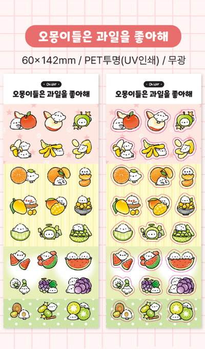Oh Hi Day Omongie Likes Fruit Sticker