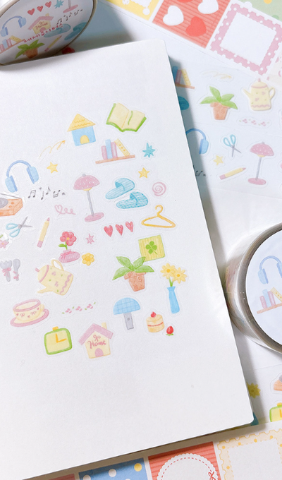 Jejeuniversse Drawing Cozy & Relax Kiss Cut Tape