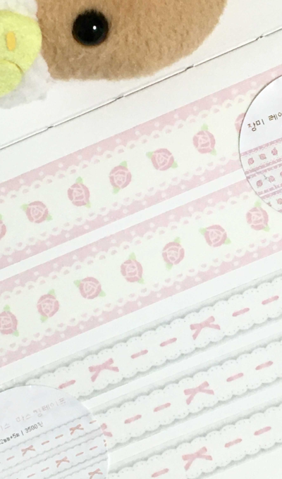 Happy Happy Moo Rose Lace Masking Tape