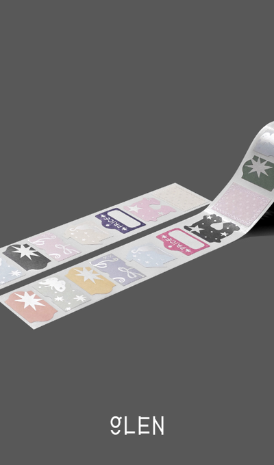 Glen Silver Foil Label Kiss Cut Tape