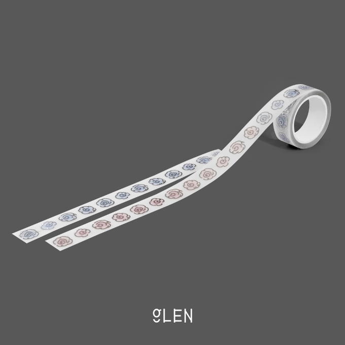 Glen Silver Foil Flower Kiss-cut Tape
