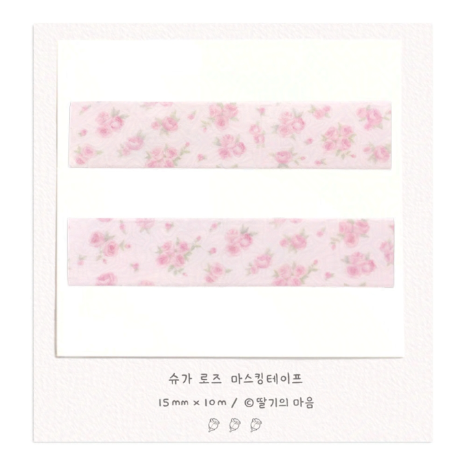 Strawberry's Heart Sugar Rose Masking Tape
