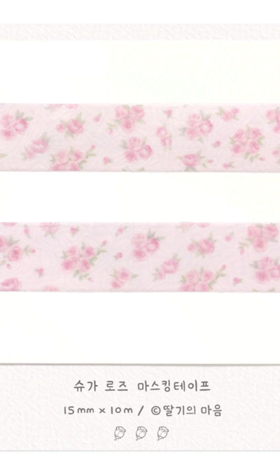 Strawberry's Heart Sugar Rose Masking Tape