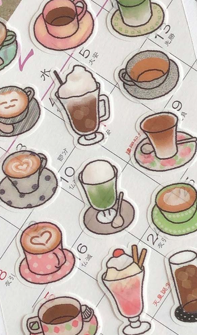 Yoon-gu Coffee and Cake Masking Sticker 3 Types
