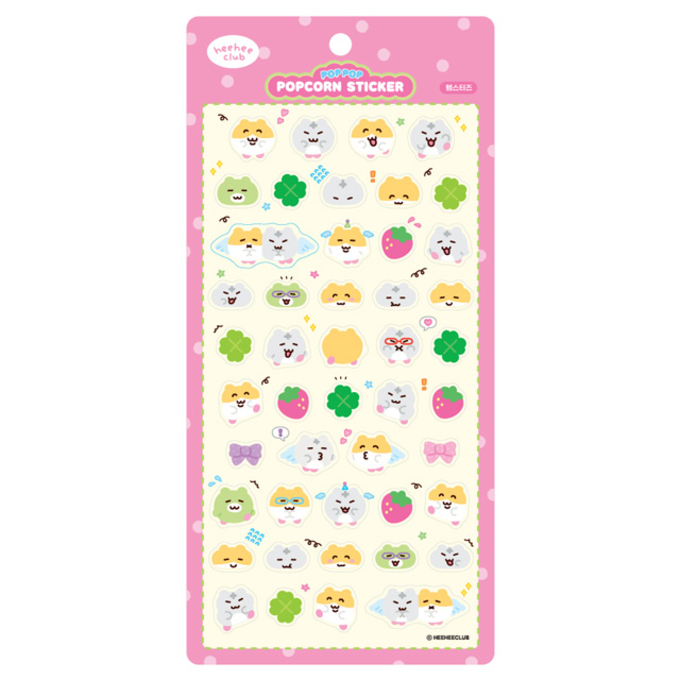 Hehe Club Popcorn Sticker Hamsters