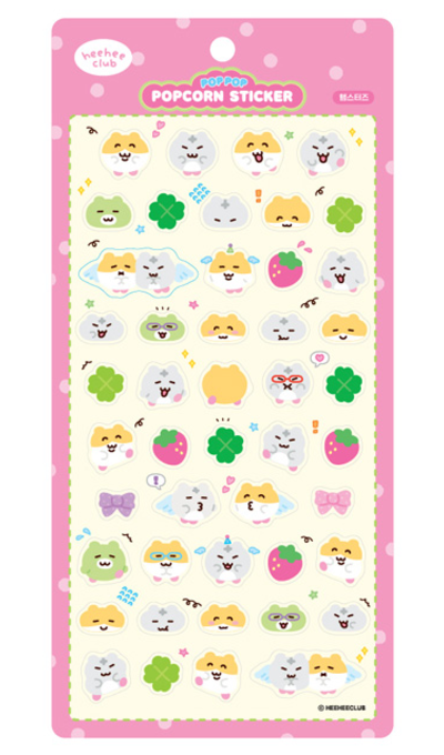 Hehe Club Popcorn Sticker Hamsters