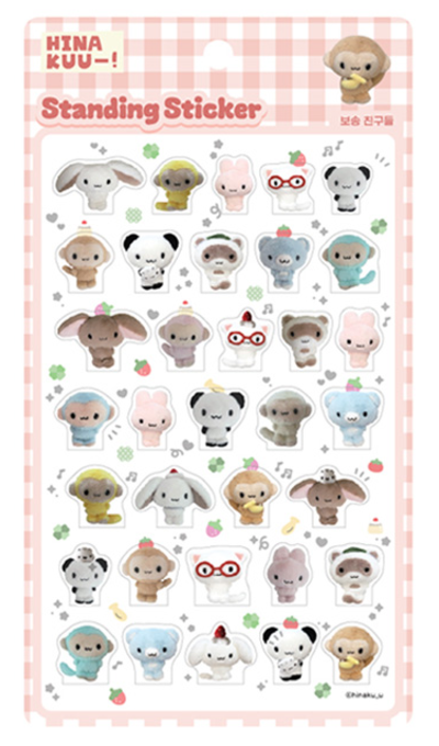 Hinakuu Standing Sticker - Fluffy Friends