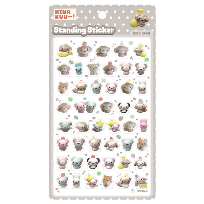 Hinakuu Standing Sticker - Clay Friends