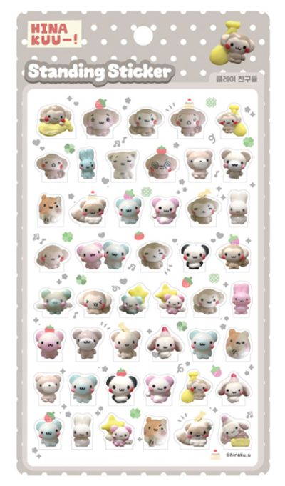 Hinakuu Standing Sticker - Clay Friends