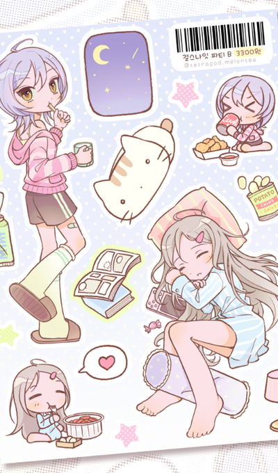Tetrapot Melon Tea Girls Night B Sticker